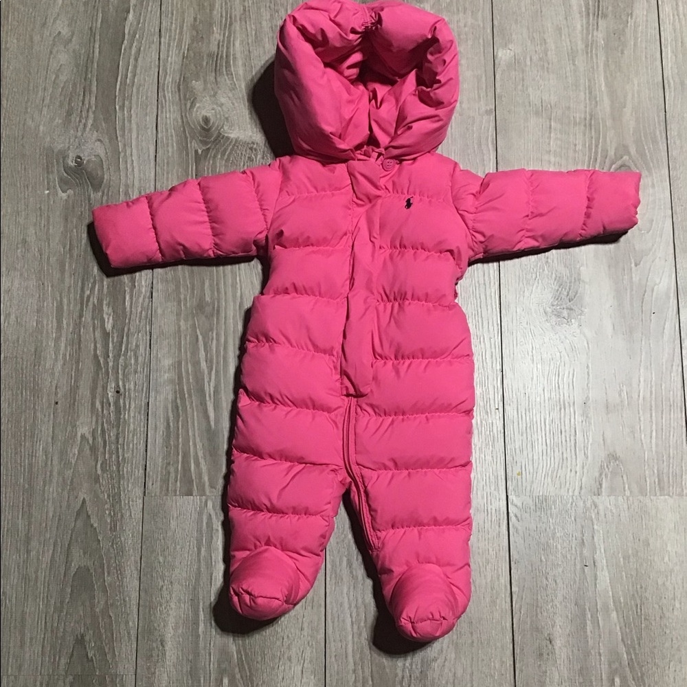 Ralph Lauren quilted snow suit in pink!